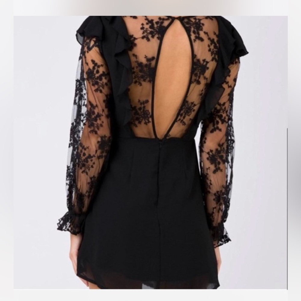 Princess Polly long sleeve mini black lace dress - Picture 2 of 9